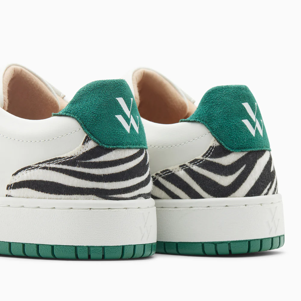Sneakers-Baskets monogramme Esmée blanc et vert