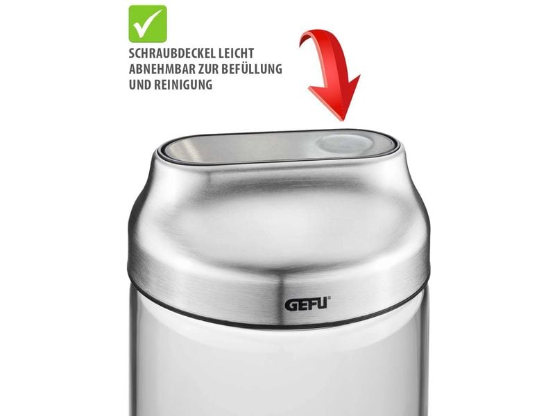 GEFU Vorratsdose Kippo 1 l, Transparent Vorratsdose mit Schüttöffnung