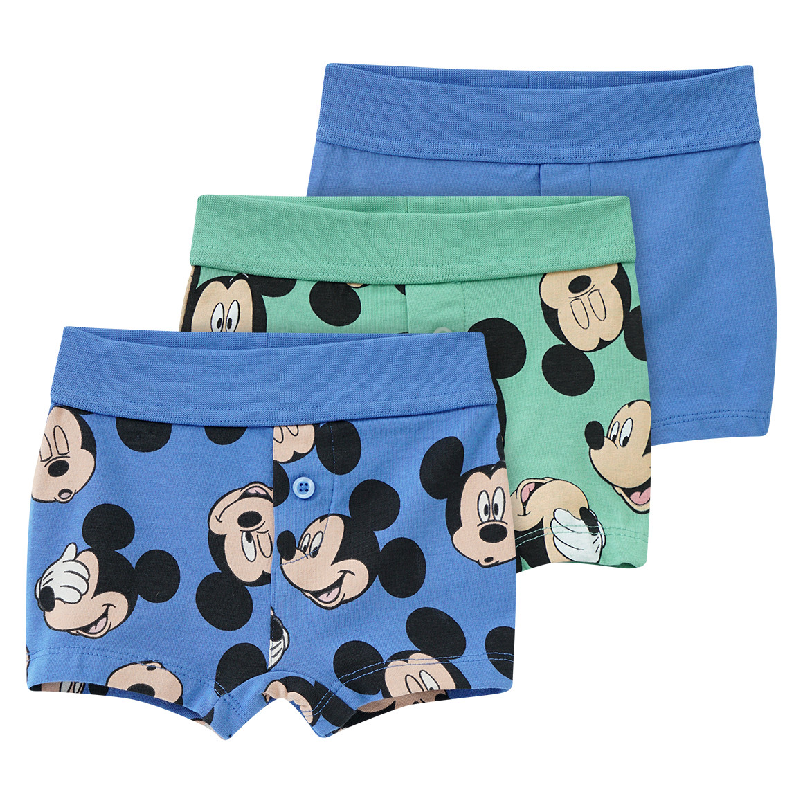 Topomini 3 Micky Maus Boxer hellblau / mintgrün