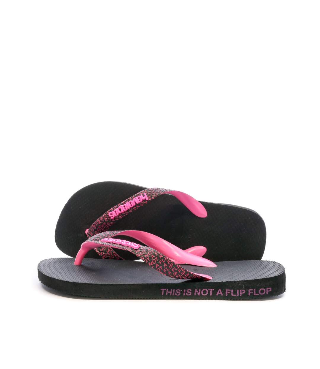 Tongs Noir/Rose Mixte Havaianas Top Bold