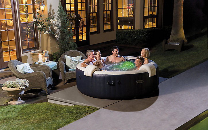 Spa gonflable Intex PureSpa à bulles Blue navy 4 places + LED