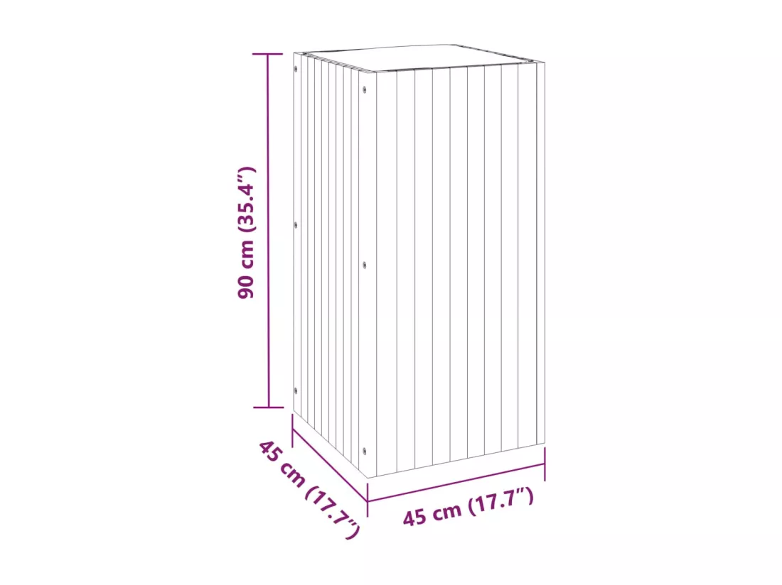 Jardinière bac lit surélevé bois marron 45 x 45 x 90 cm 02_0037619
