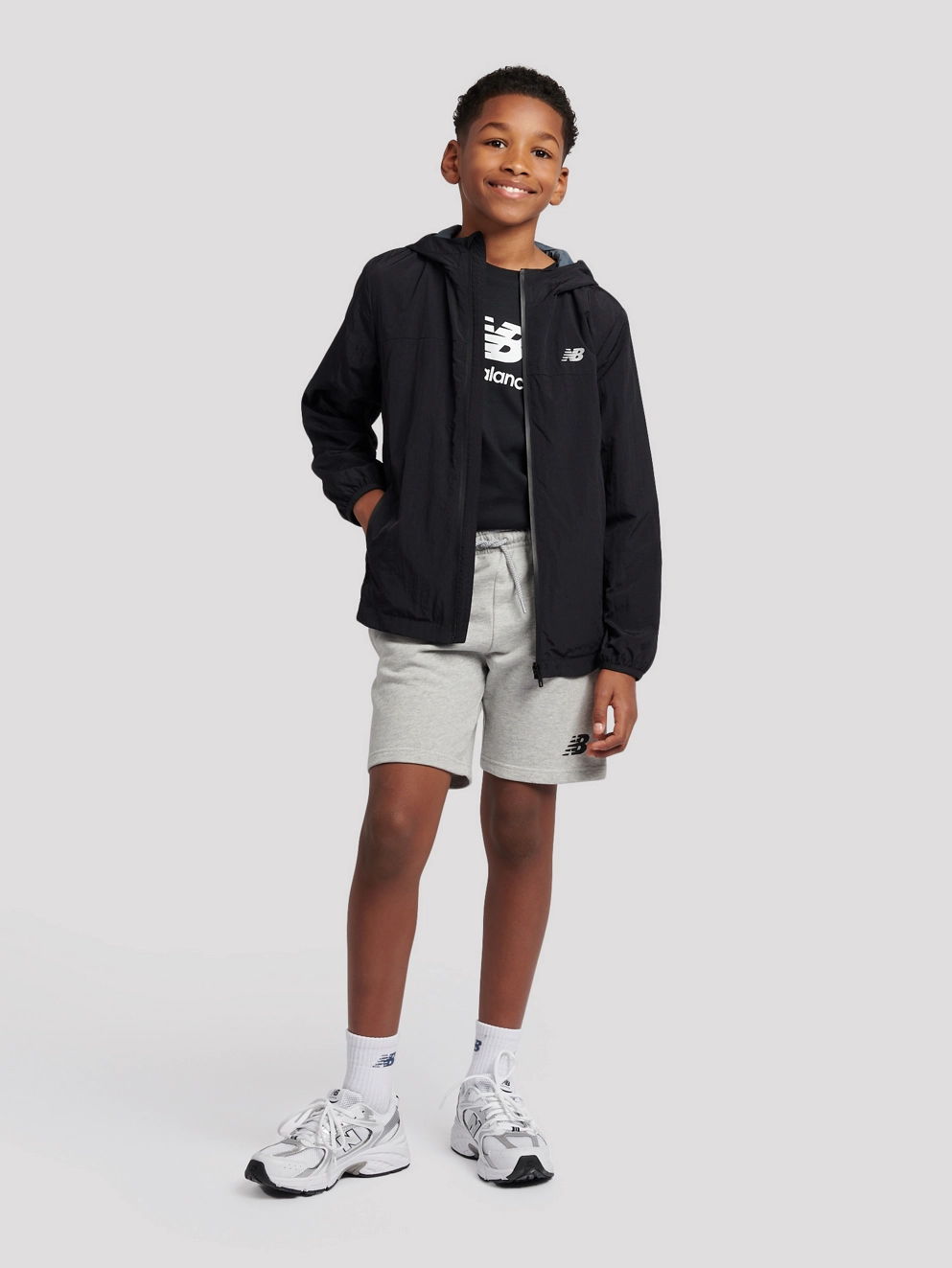 New Balance Athletics Woven Mesh Lined Kids Jacket nb caviar