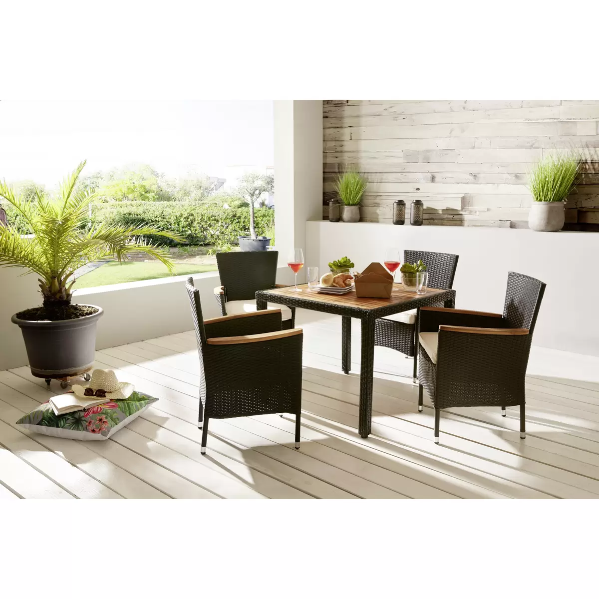 James Wood Gartengarnitur Moa 5-Teilig schwarz,braun,beige
