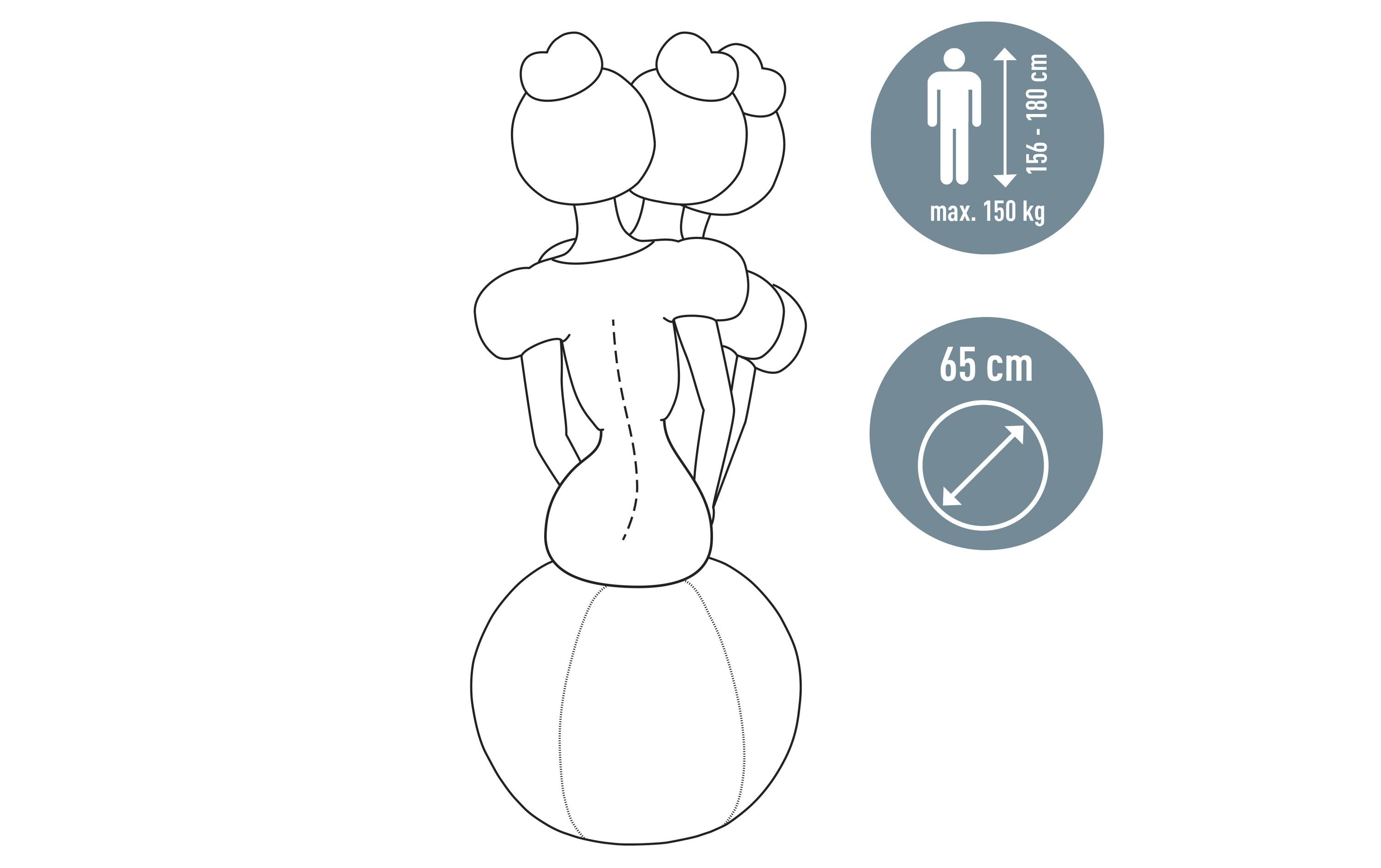 Sitzball Ergo Active 65 cm, HellgrauSitzball für zu Hause oder für Büro