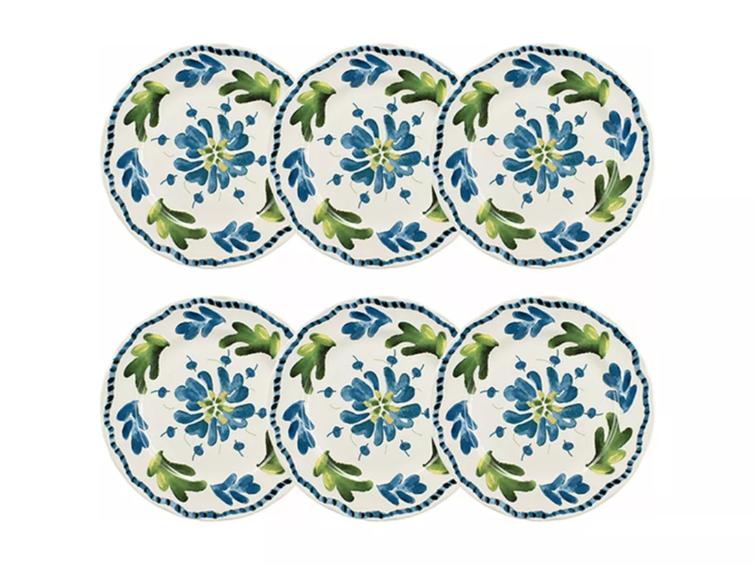 Novastyl - Lot 6 Assiettes Plates Gardenia 27cm En Gres
