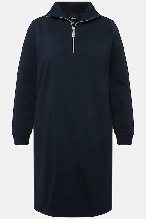 Sweatkleid, Troyerkragen, Reißverschluss, Langarm