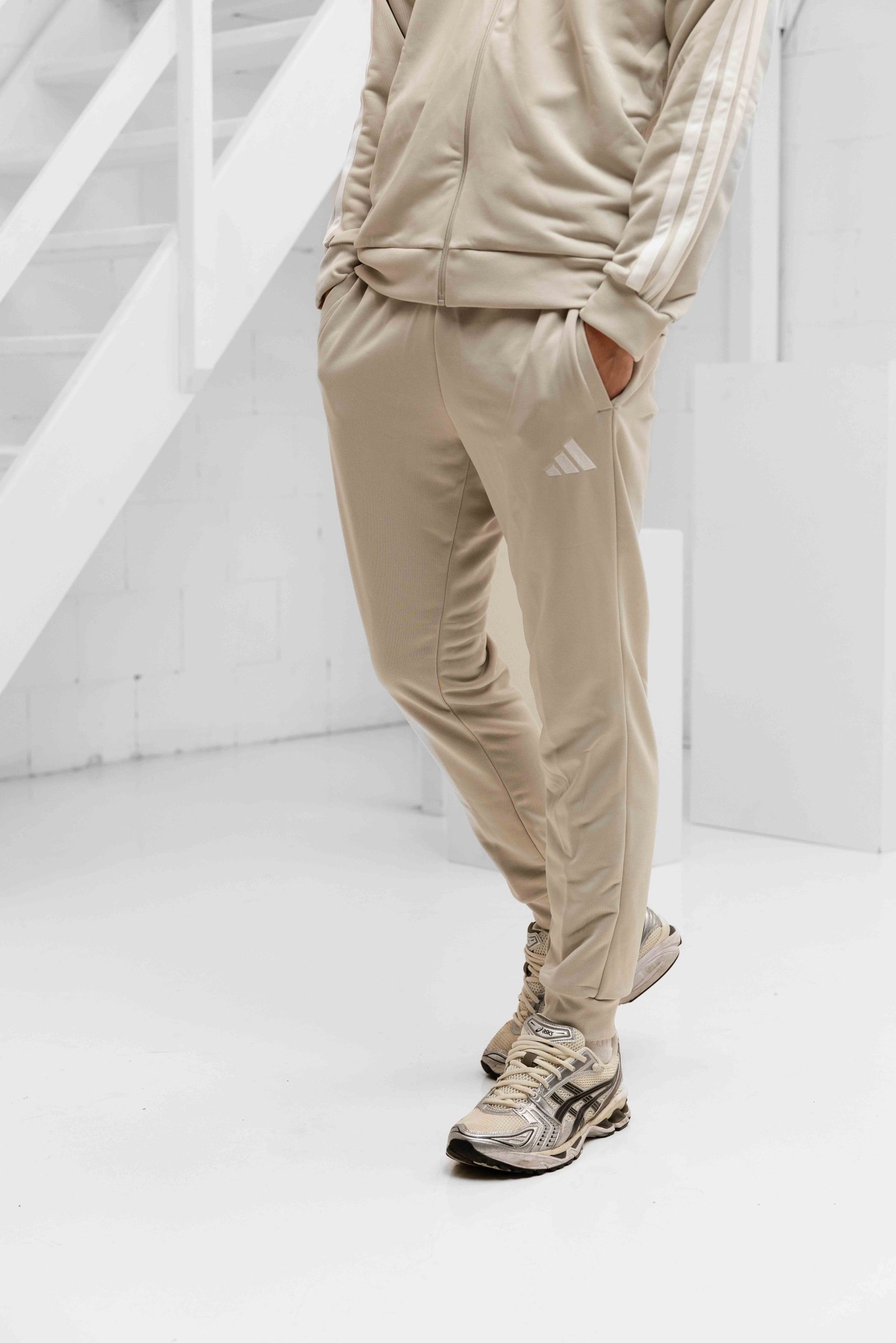 Adidas French Terry Trainingspak Heren Beige