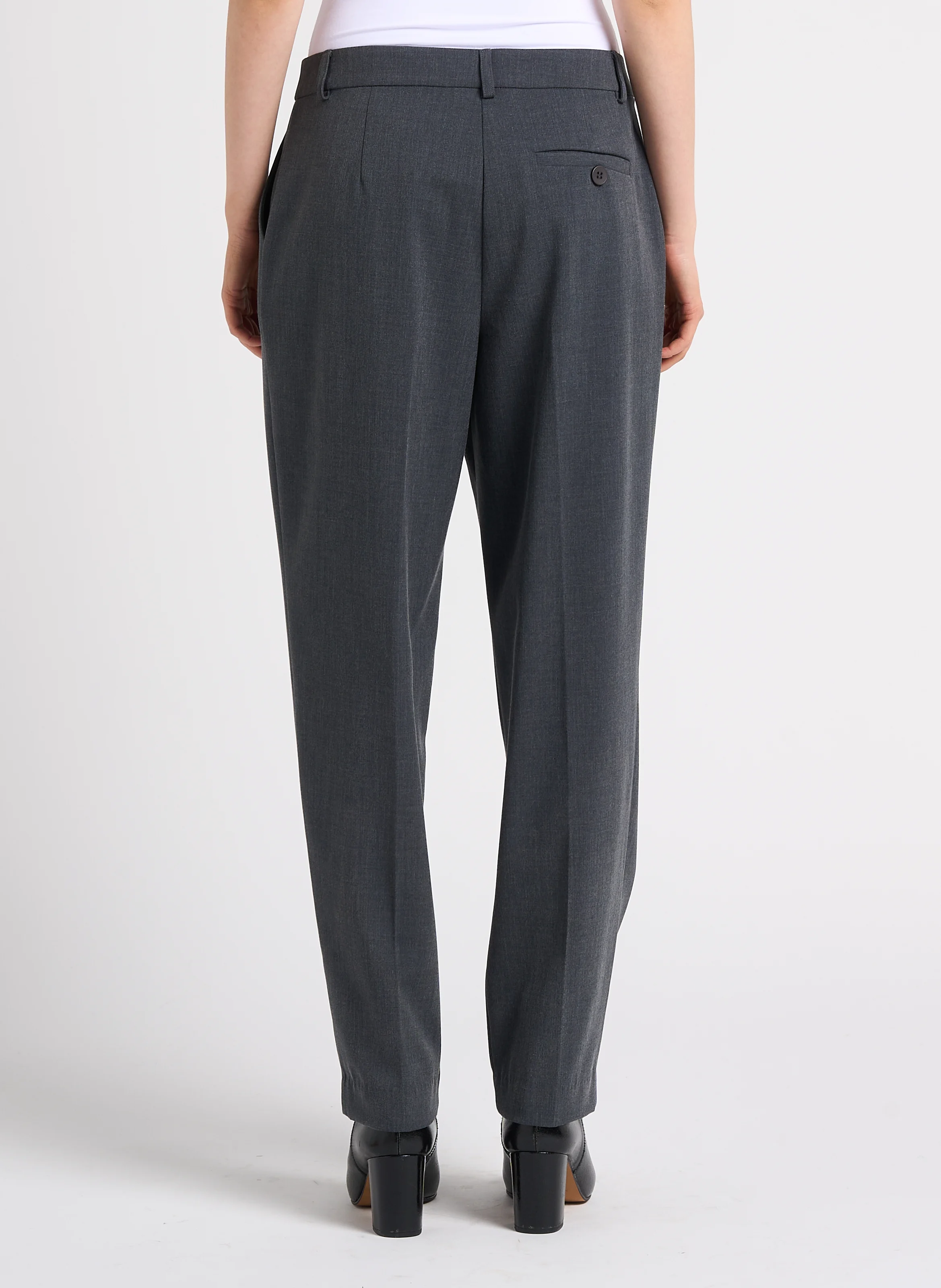 Pantalon à pinces droit | Gris