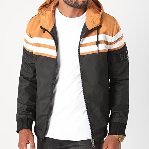 Veste Zippée Capuche S3165 Noir Camel