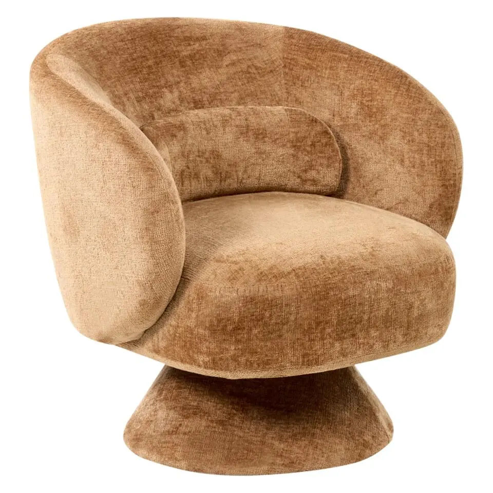 LIEKSA - Draaifauteuil - Goudbruin - Chenille