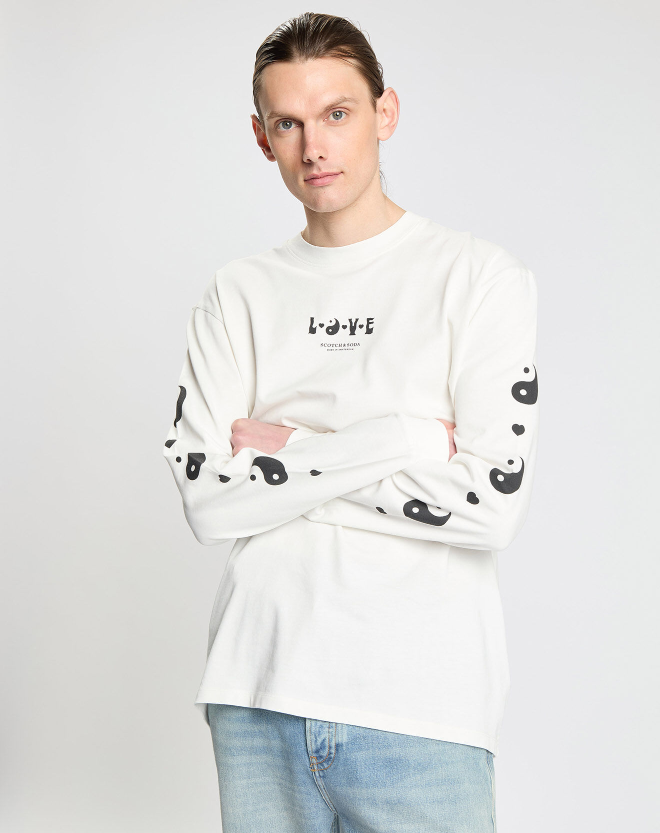 Scotch & Soda T-Shirt en Coton bio Born to Love blanc