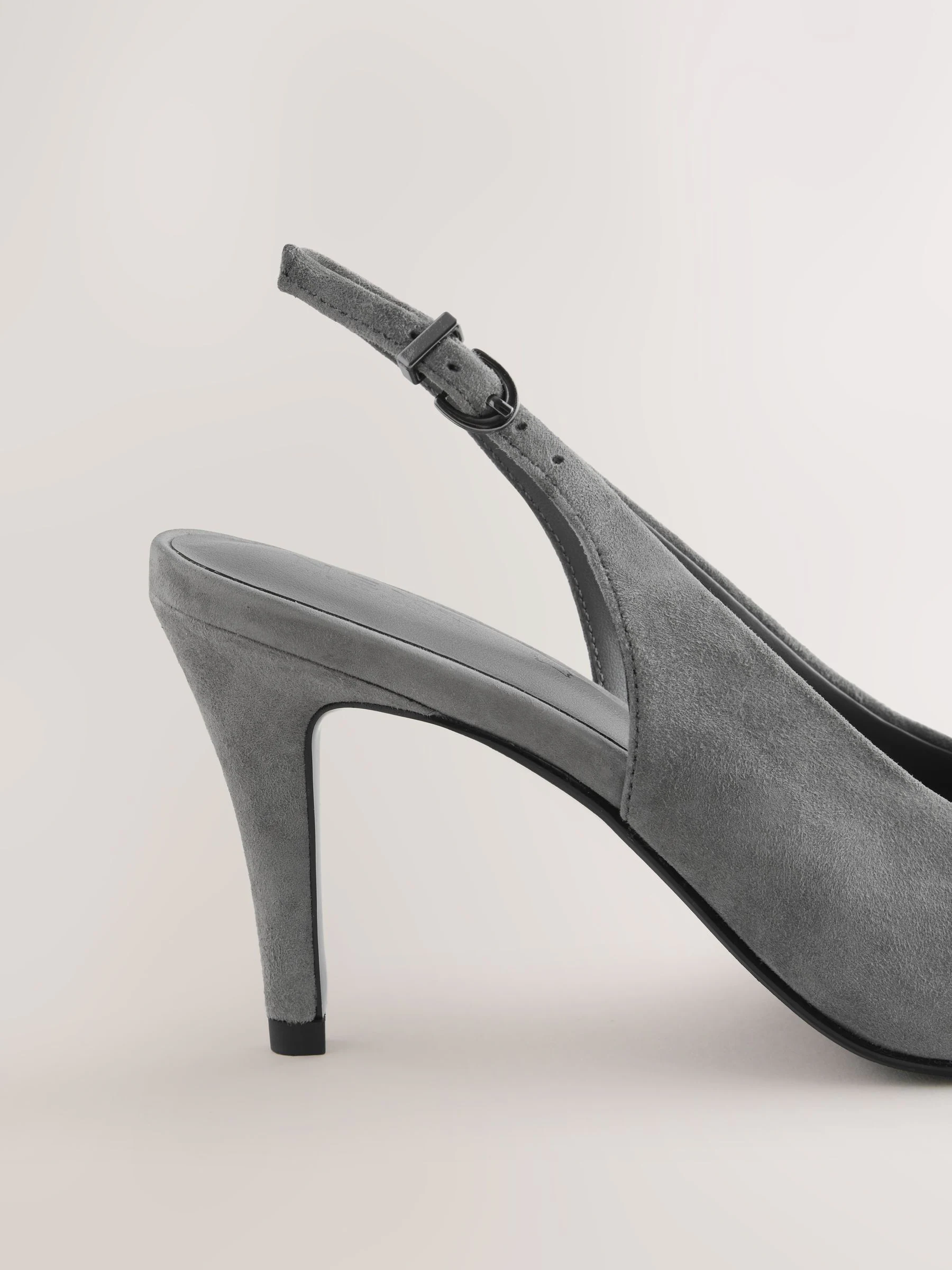 Grijs  suède - Forever Comfort® Leather Pointed Cutout Bow Slingback Heels