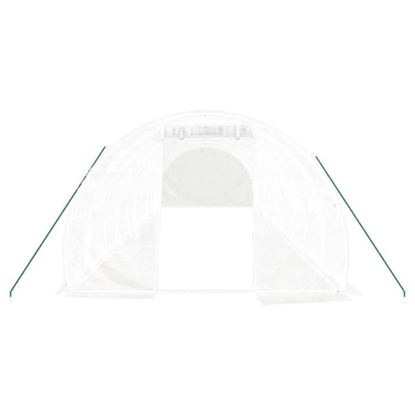 vidaXL Drivhus med stålramme hvit 30 m² 10x3x2 m