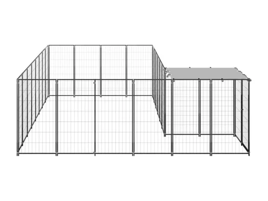 Chenil extérieur cage enclos noire 330 x 440 x 110 cm 02_0000487