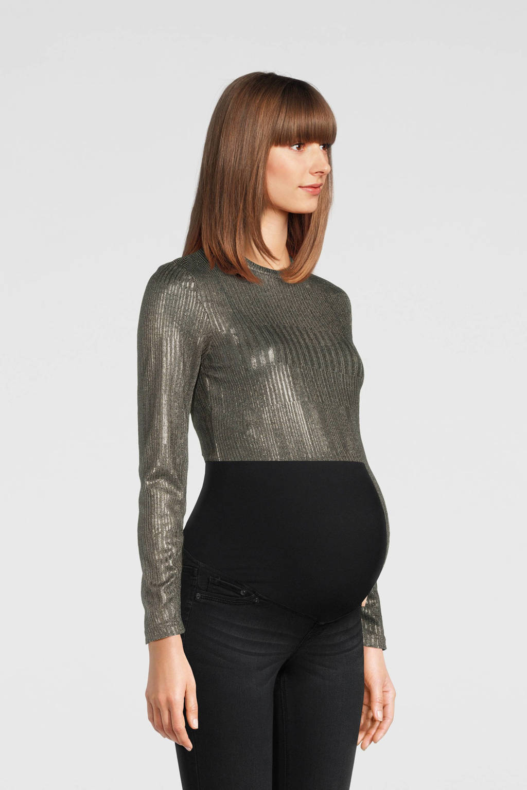 ONLY MATERNITY zwangerschapstop glimmend zilver