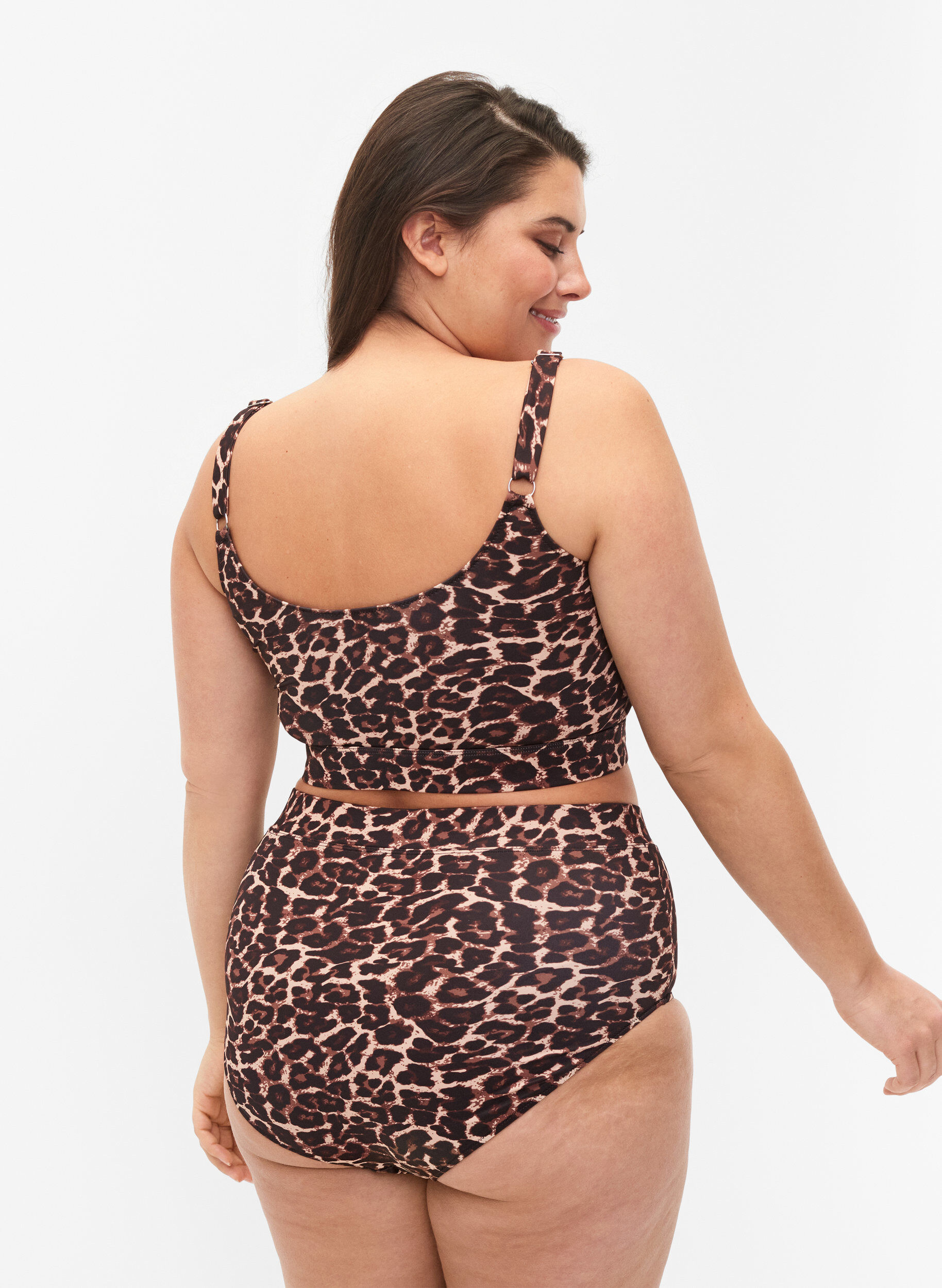 Bikini trusser med print og høj talje