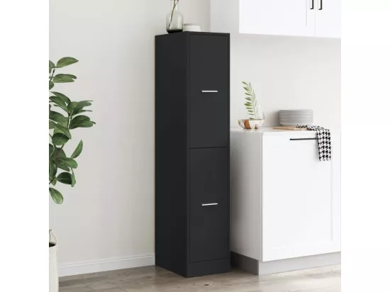 Armoire d'apothicaire noir 30x41x144,5 cm bois d'ingénierie