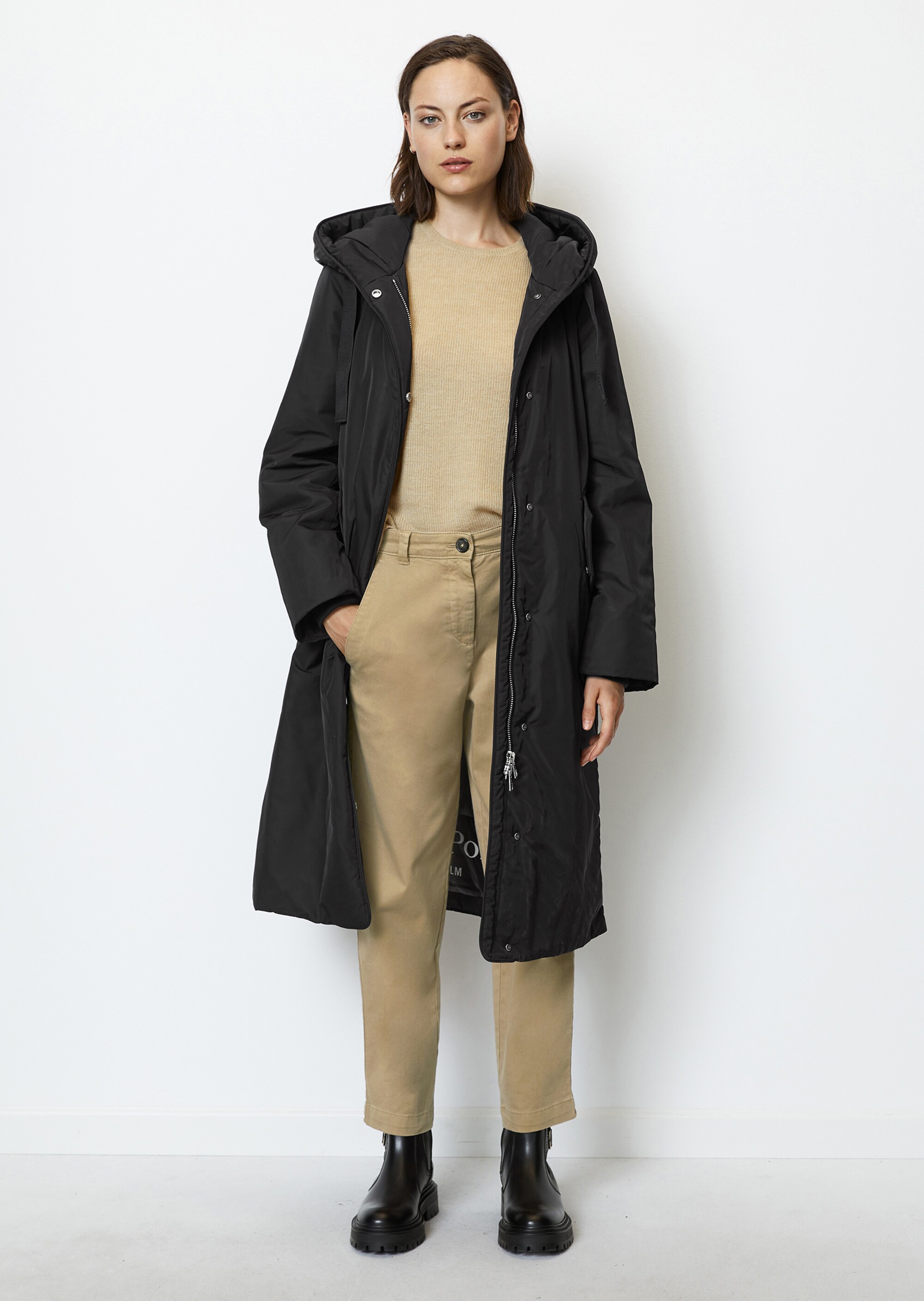 Wattierter Parka regularaus recyeltem Polyester-Twill WR