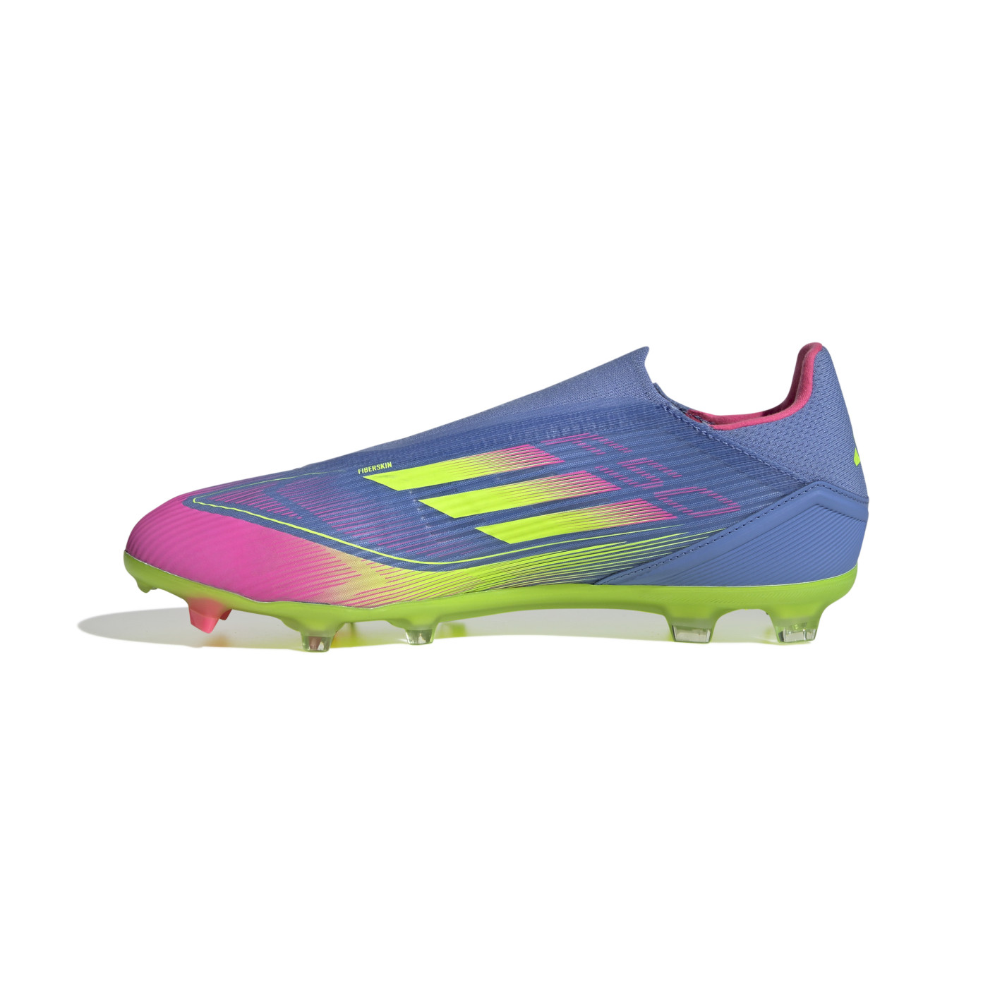 Adidas F50 League Veterloze Gras / Kunstgras Voetbalschoenen (MG) Blauw Neongeel Roze