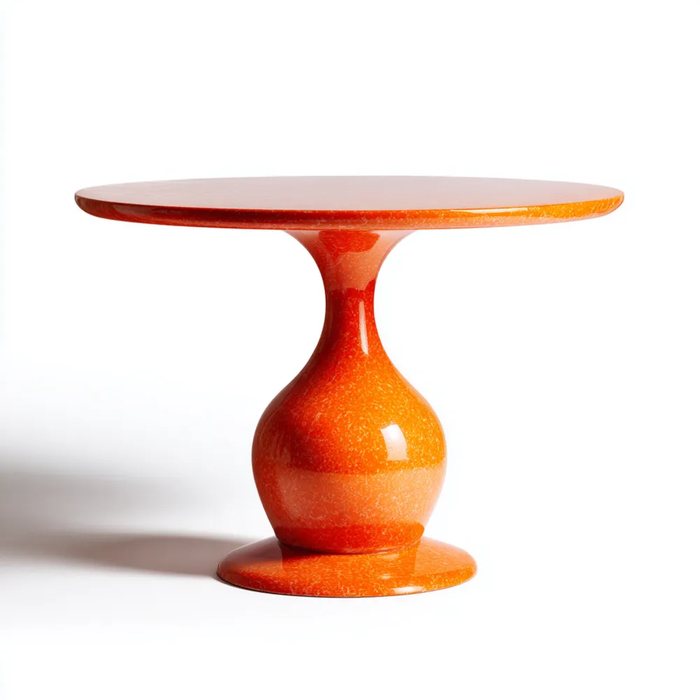 Runder Esstisch 90x90x75 cm - Orange - Modernes Design