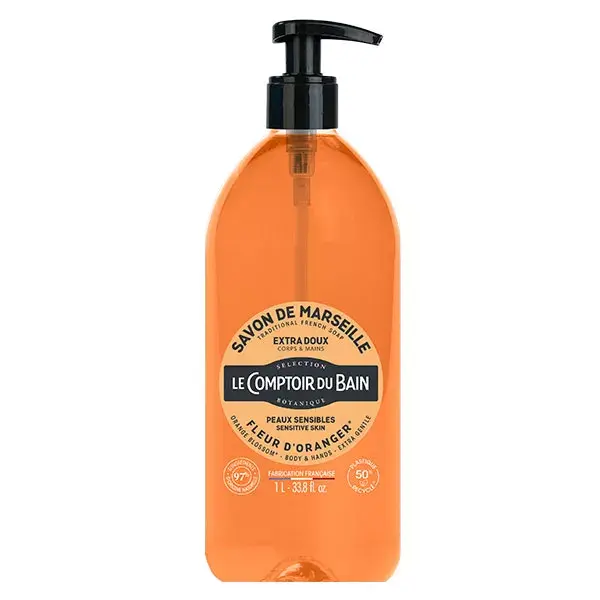 Sabonete Le Comptoir du Bain Marseille com Flor de Laranjeira, Extra Suave, 1L