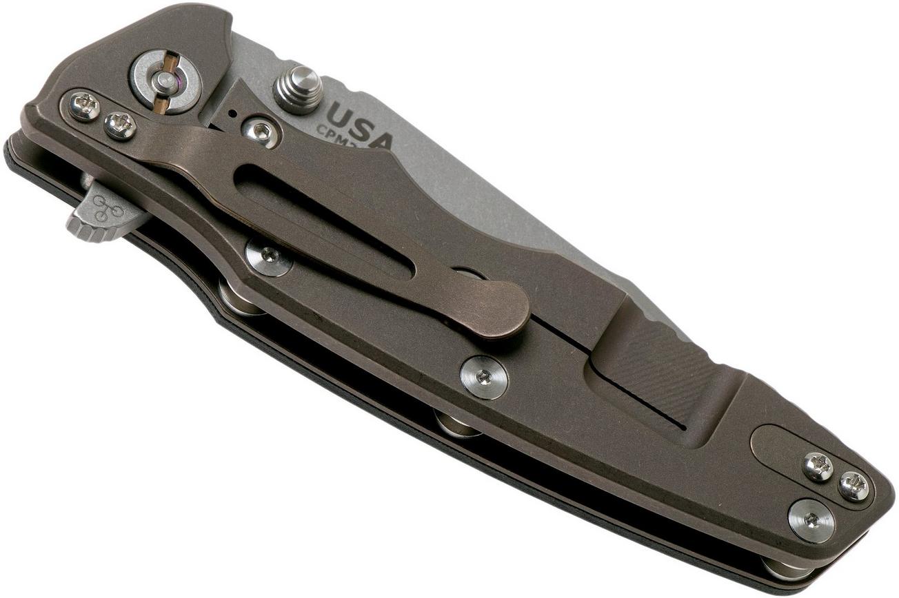Rick Hinderer Eklipse 3.5” Harpoon Tanto, CPM 20CV, Battle Bronze, Black G10 zakmes