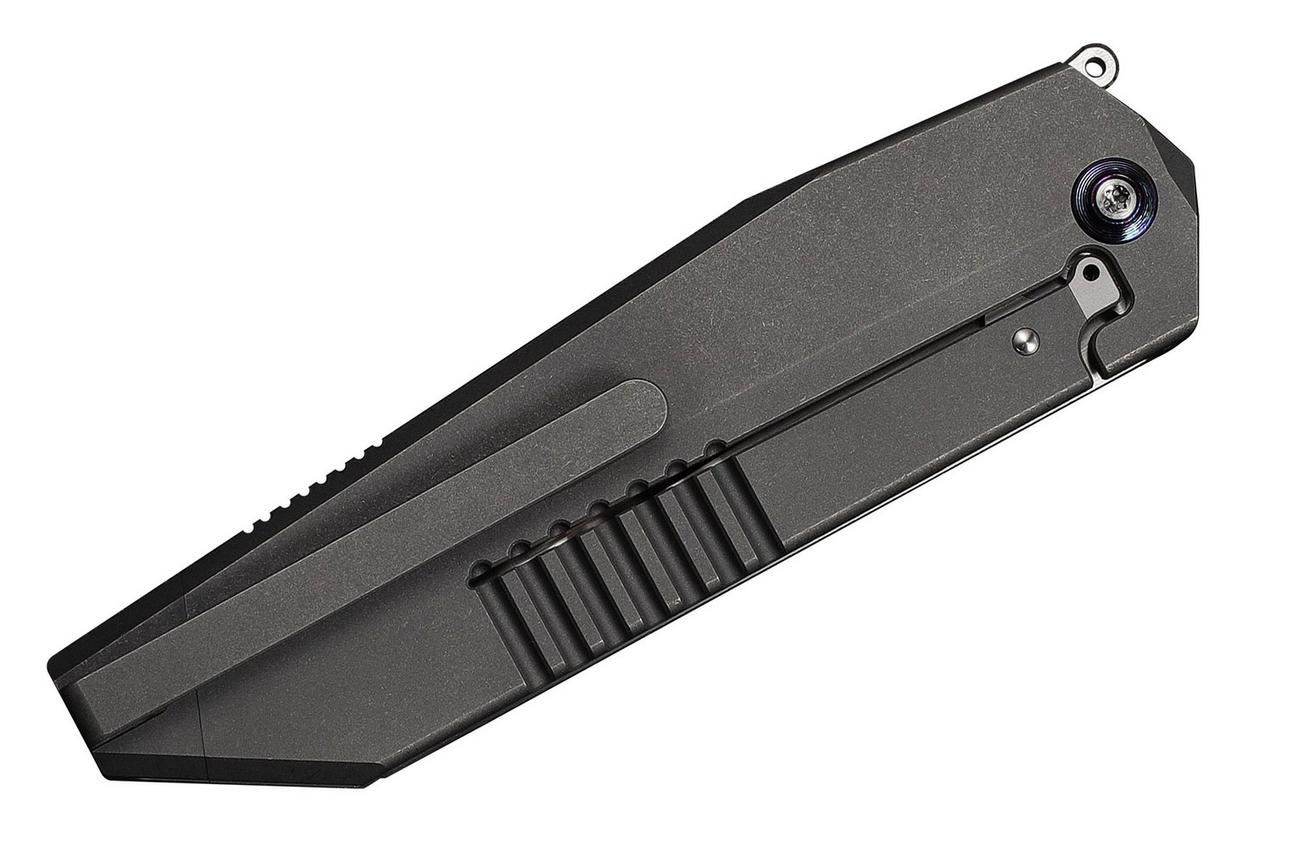 WE Knife Collinear WE22034D-2 Hand Rubbed Satin Böhler M390, Gray Satin Titanium, zakmes