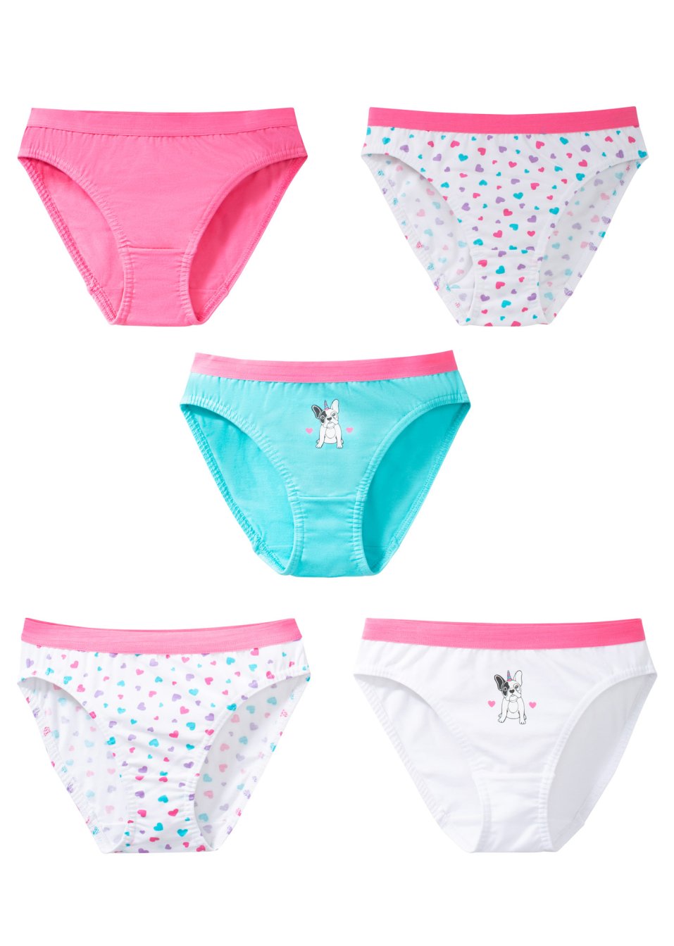 Lot de 5 slips fille en coton