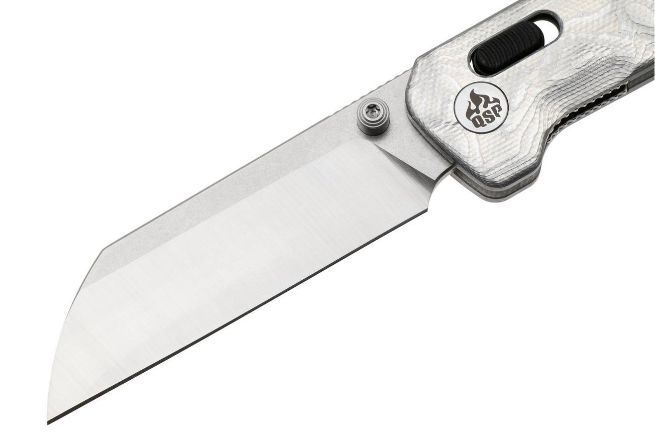 QSP Knife Penguin Glyde QS130GL-G1 Two-Tone 14C28N, Aluminium Foil G10, zakmes