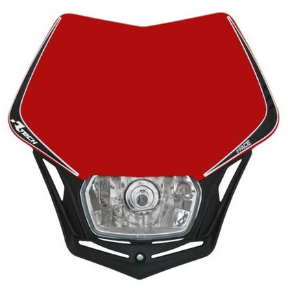 Plaque phare R-tech V-Face Rouge Hsq noir Universel - Noir