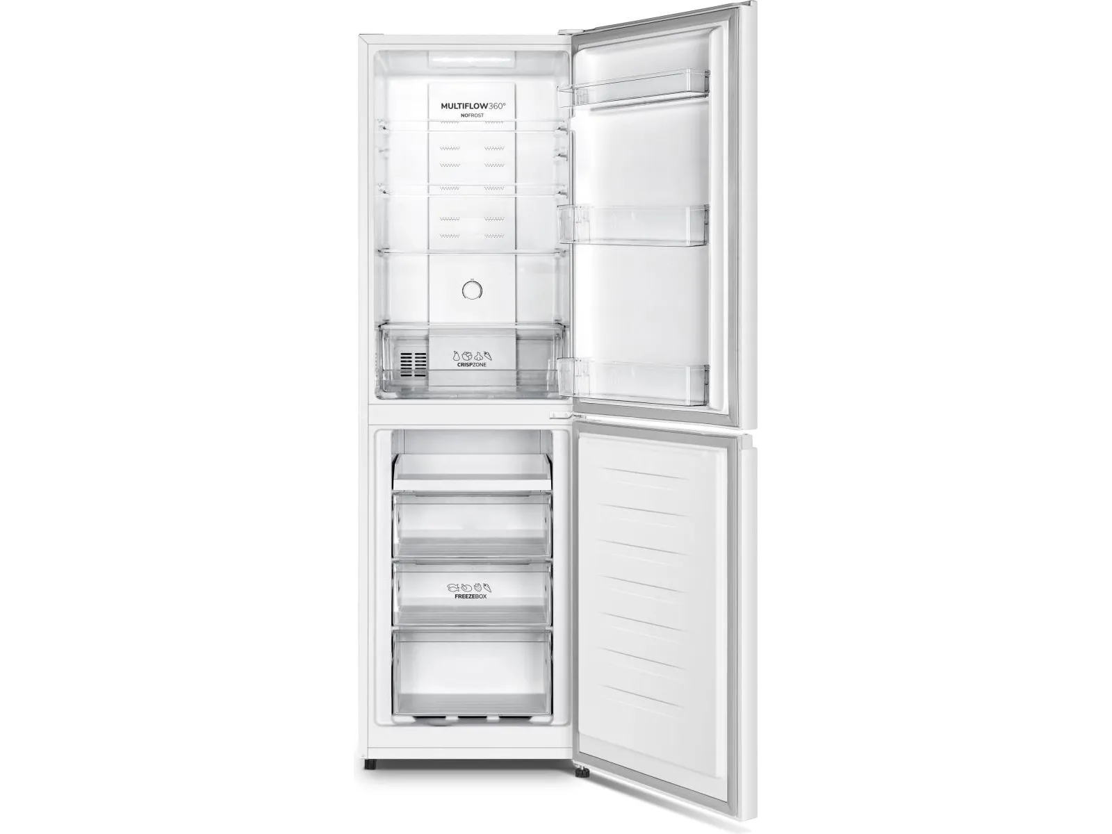 Gorenje Essential NRK418ECW4 - Køleskab/fryser - bund-fryser - bredde: 55 cm - dybde: 55.7 cm - højde: 182.4 cm - 256 liter - Klasse E - hvid