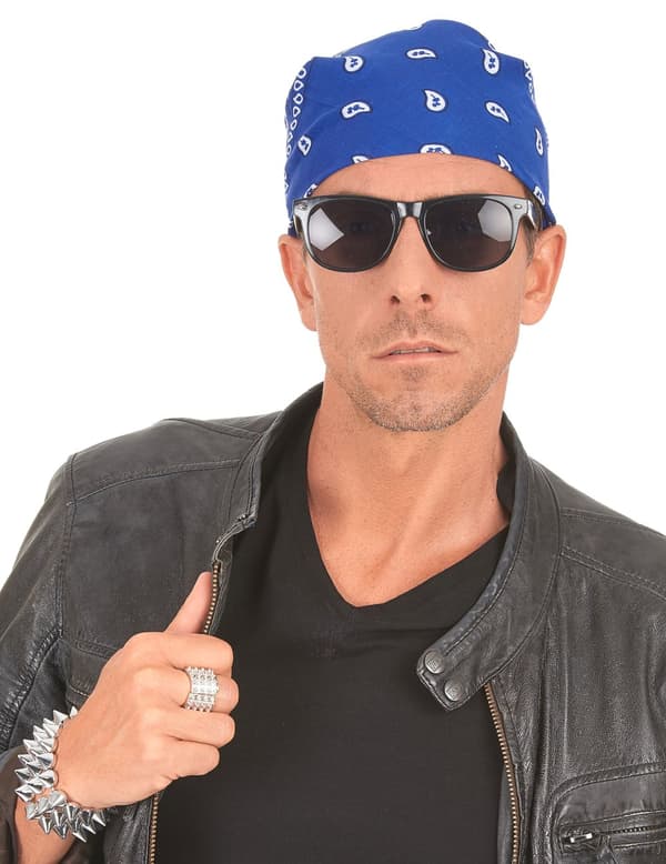 Blå motorsykkel eller cowboybandana.Size-One size