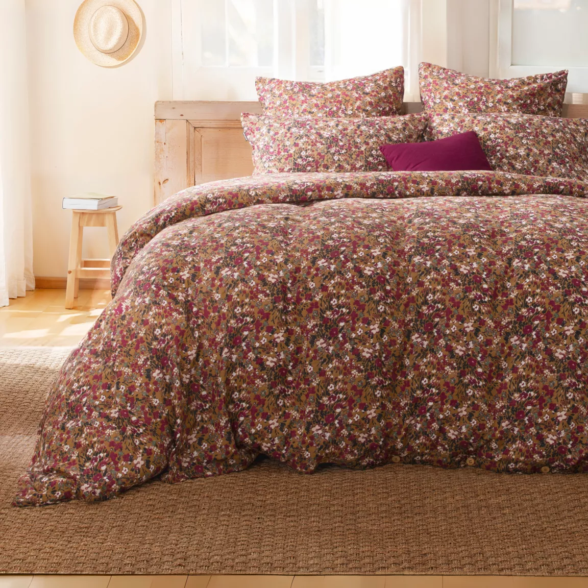 Housse de couette gaze de coton (200 x 200 cm) Constance Camel