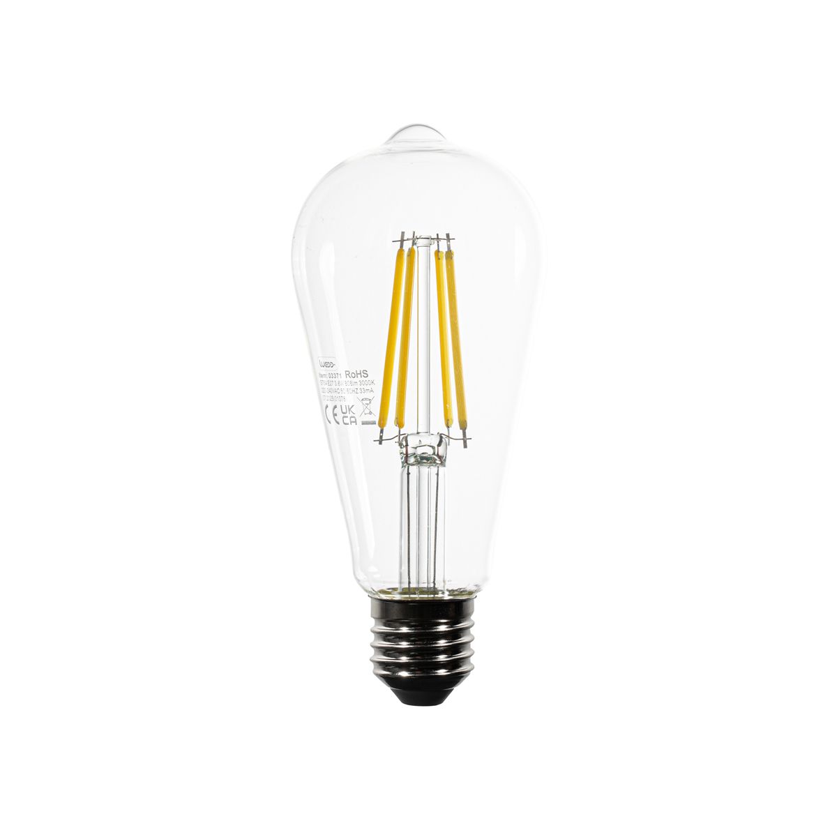 E27 LED lamp ST64 helder 3.8W 806 lm 3000K
