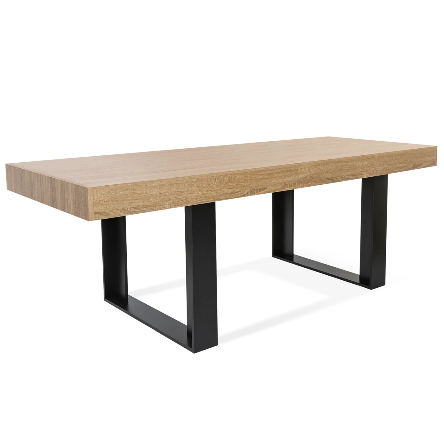 Table à manger rectangle PHOENIX 8 personnes bois et noir 200 cm