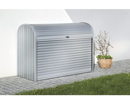 Afvalbak biohort StoreMax 160, 163 x 78 x 120 cm, zilver metallic