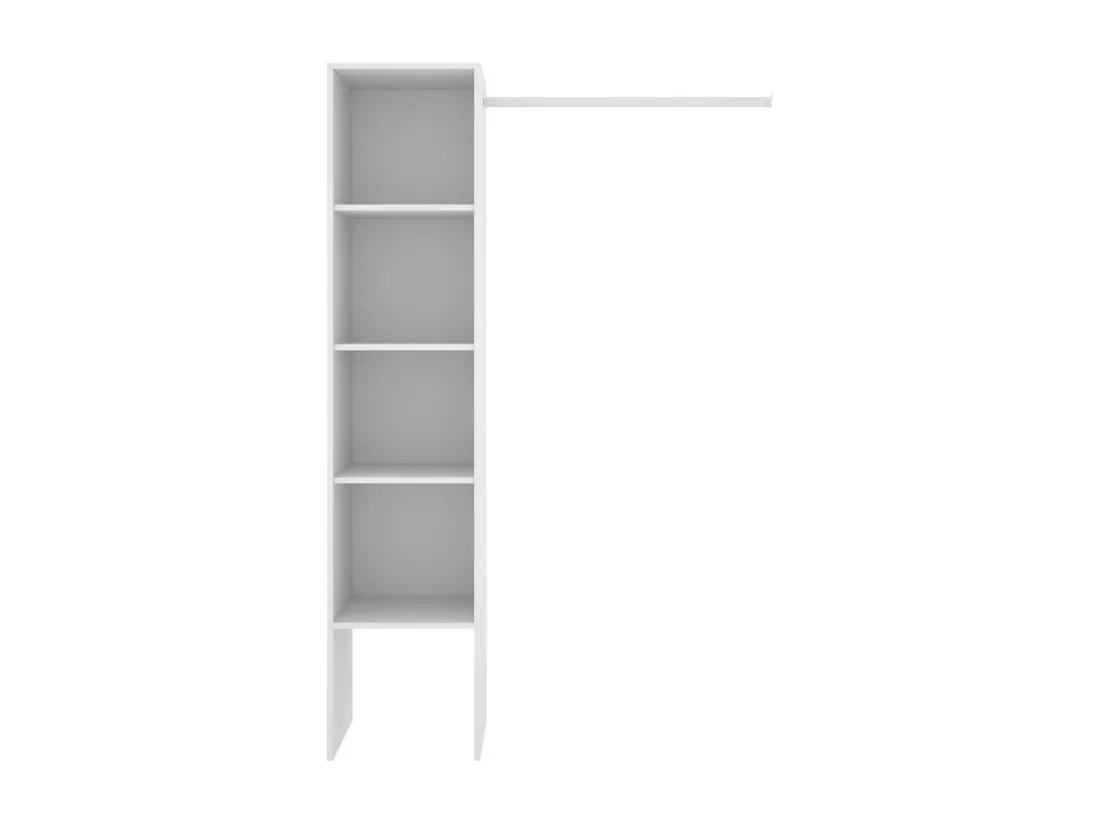 Armoire Dmaffe, Structure pour dressing, Cintre ouvert, 138x40h186 cm, Blanc