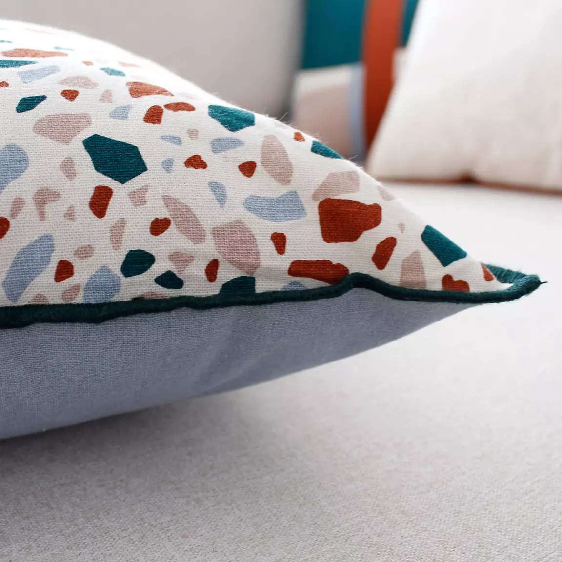 Coussin carré coton (40 cm) Terrazzo Multicolore