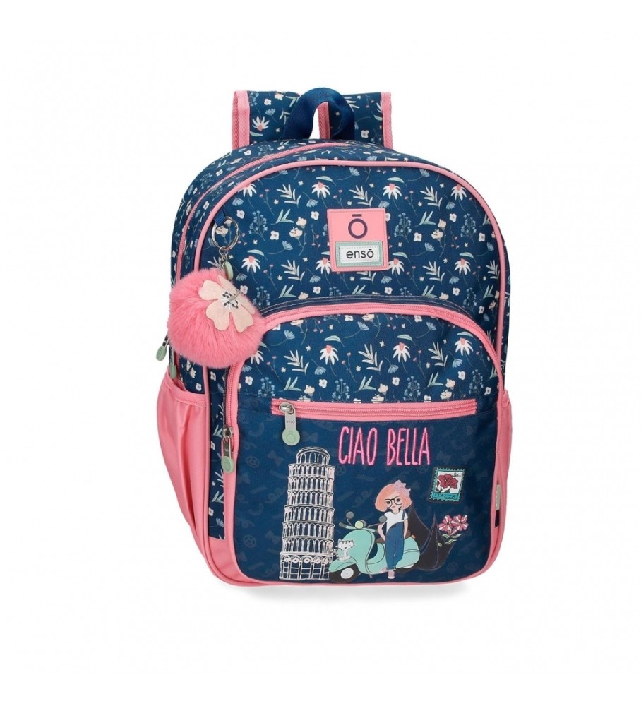 Enso Mochila escolar Ciao Bella 38 cm adaptável marino