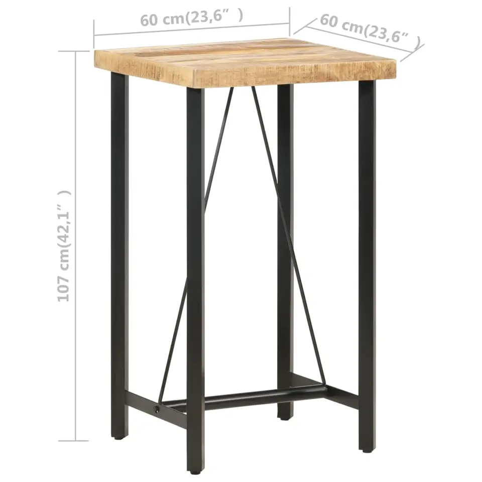 vidaXL - Bartafel - Bruin - Hout - 60 x 60 x 107 cm