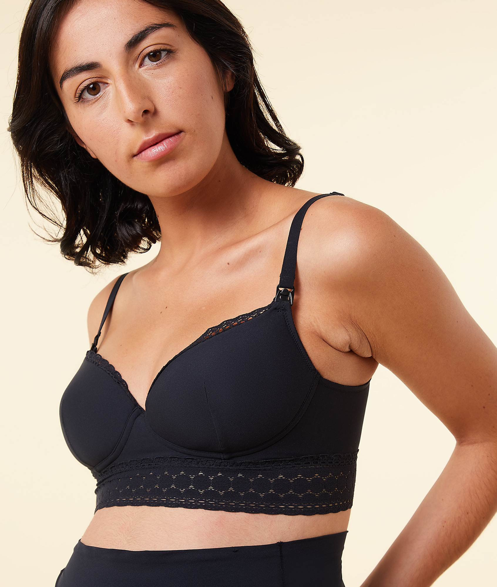 Soutien-gorge coques fines, clips d'allaitement