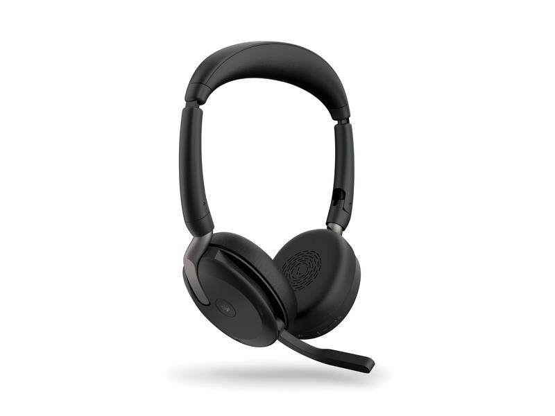 Jabra Headset Evolve2 65 Flex Duo MS, USB-A Ultrakompaktes professionelles Headset für unterwegs mit der besten aktiven Geräuschunterdrückung seiner Klasse