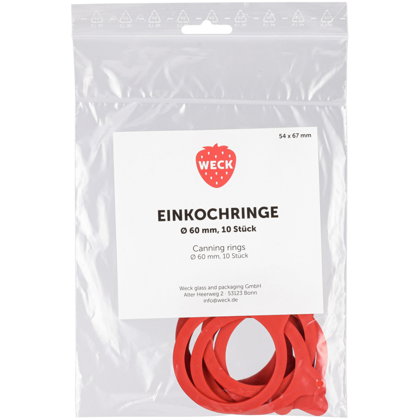 WECK Einkochringe Naturgummi (Packung mit 10 Stück)
