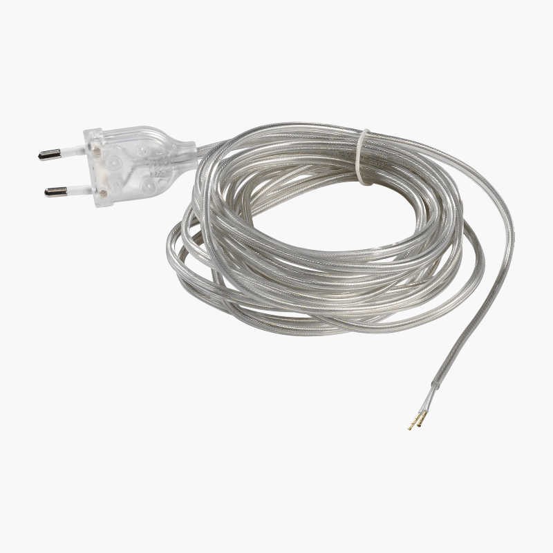 Ledningssett ujordet, transparent, 4 m