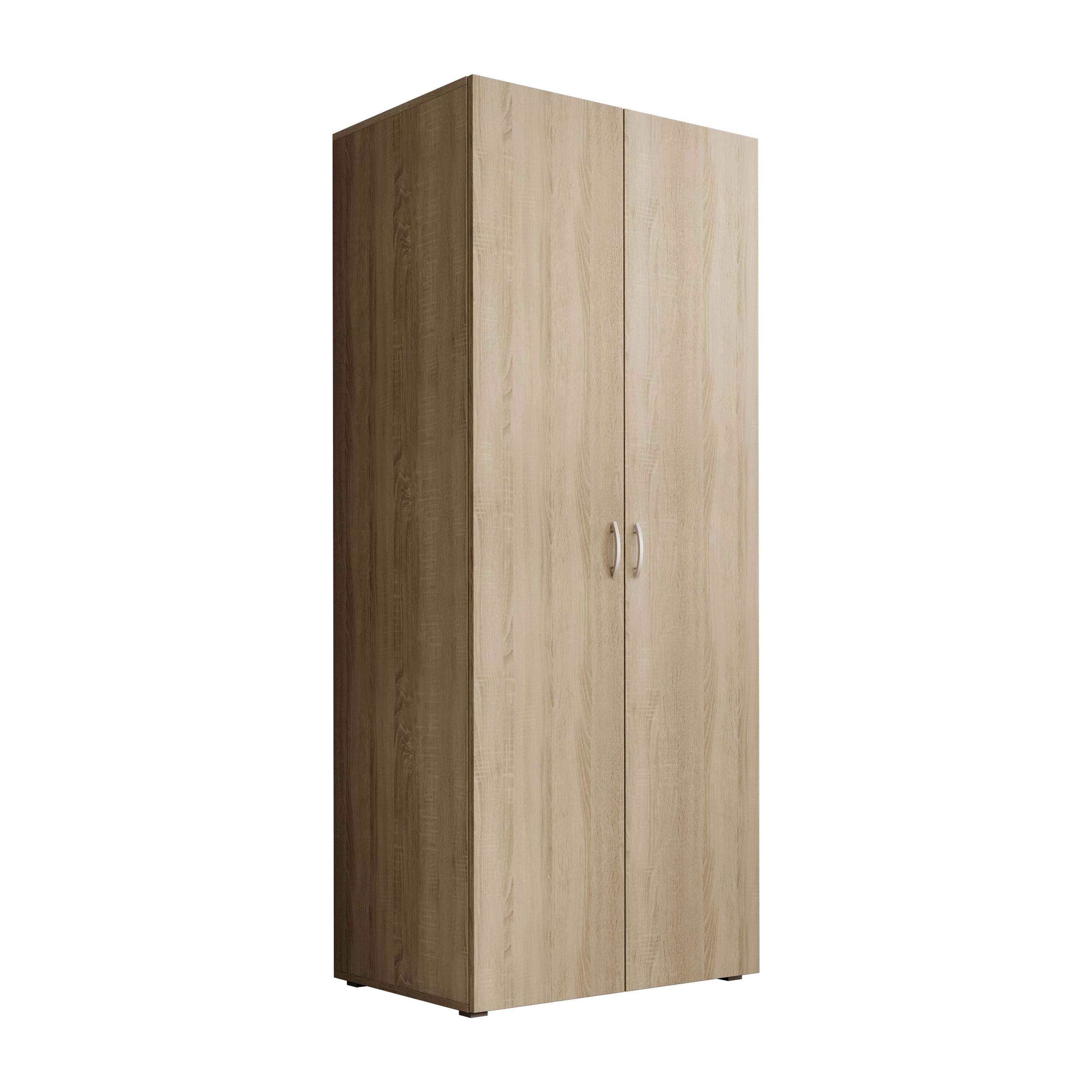 Meubella - Kledingkast Bernd - Licht eiken - 74 cm