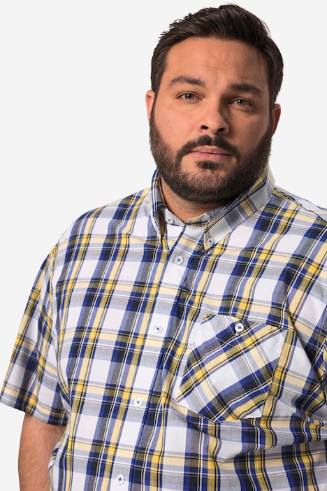 Boston Park Karohemd, Halbarm, Buttondown-Kragen, Comfort Fit, bis 8 XL