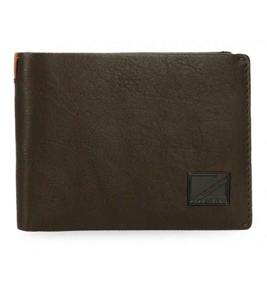 Carteira Pepe Jeans Marshal em couro marrom
