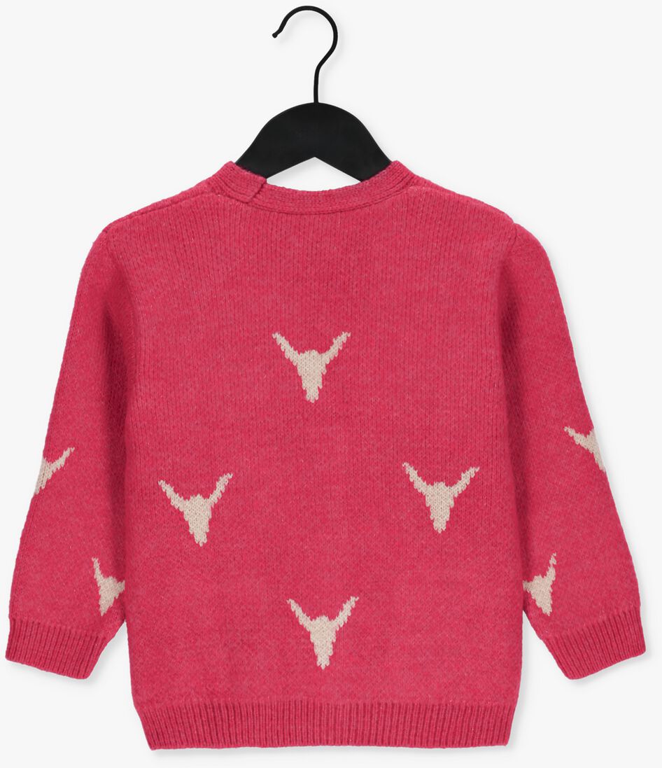 ALIX MINI roze alix mini vest teens knitted bull cardigan