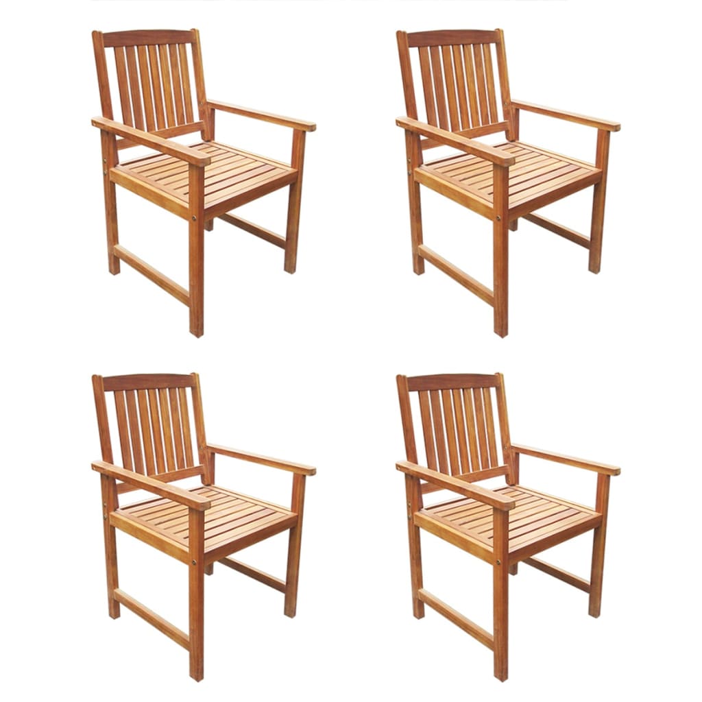 Mobilier à dîner d'extérieur 5 pièces bois d'acacia solide